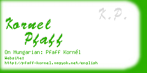 kornel pfaff business card